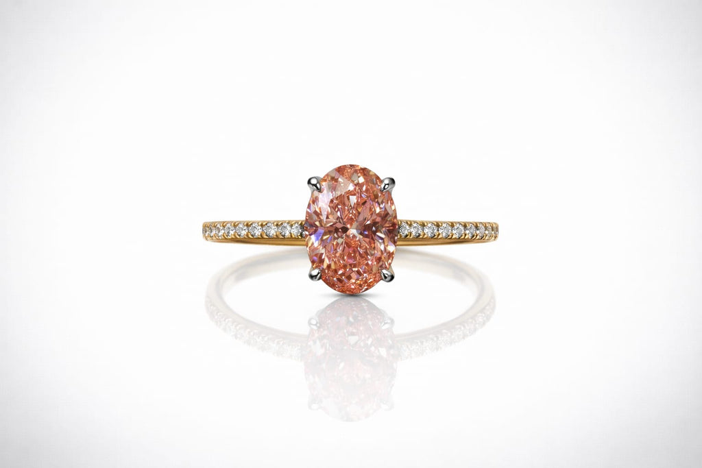"Lily"  Fancy Pink Halo Diamond Ring