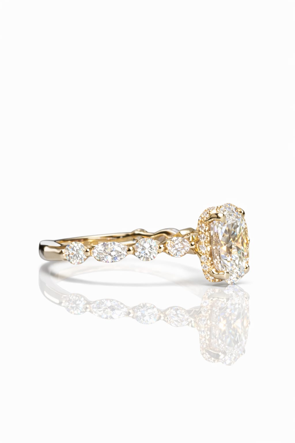 “Emily” Oval Halo — 2.02ct Lab-Grown D-VS1 Diamond Ring