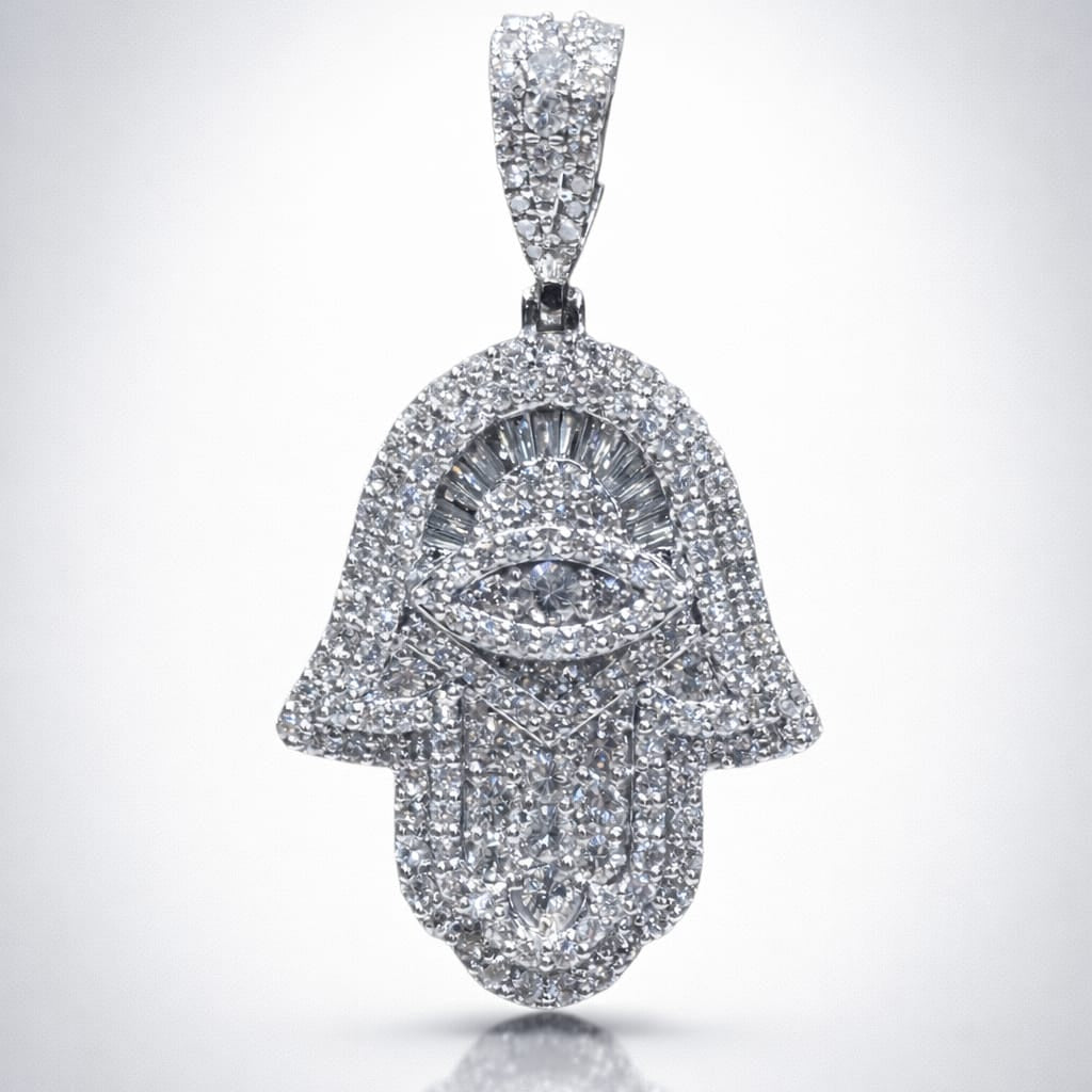 "Hamsa" Baguette Diamonds