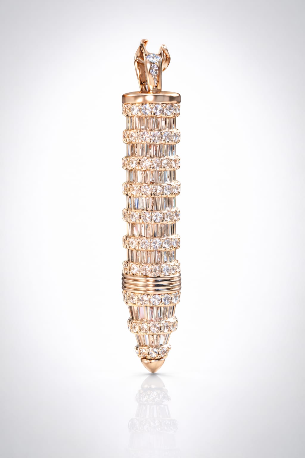"Bullet" Baguette Diamond Pendant