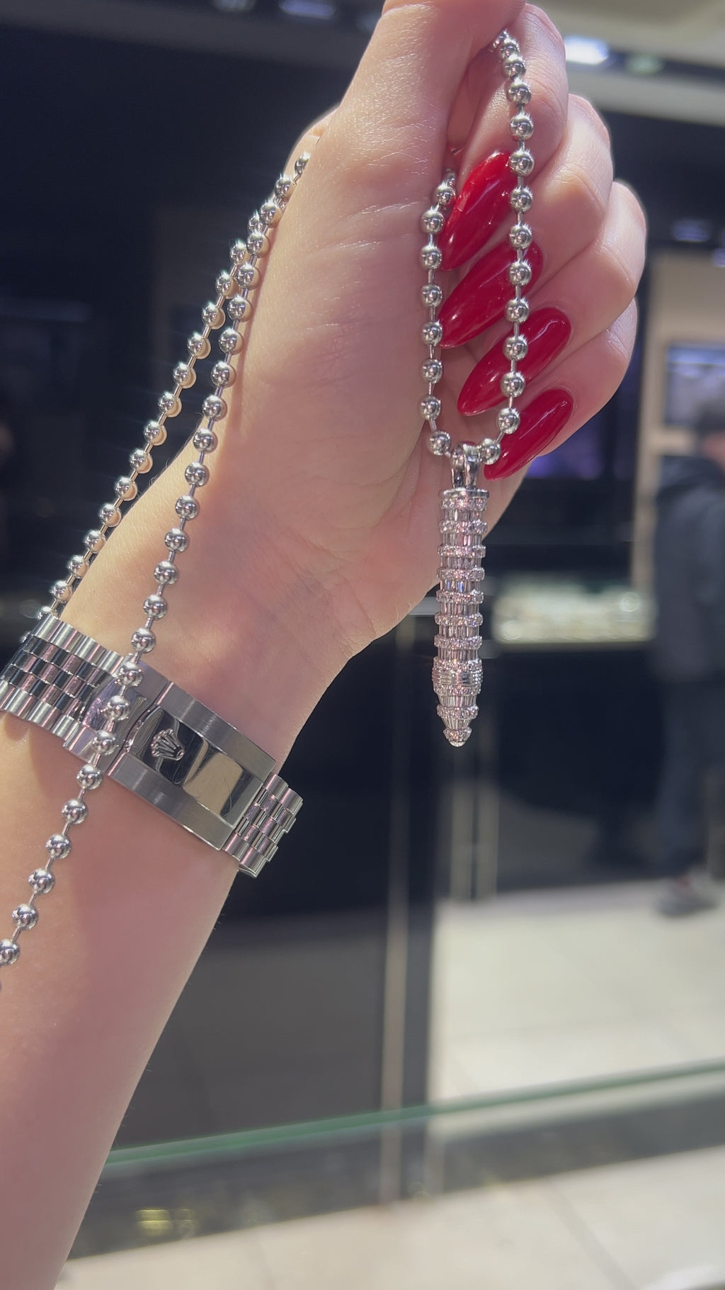 "Bullet" Baguette Diamond Pendant