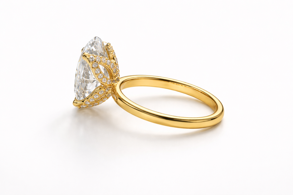 Lotus 3.54 ct Lab Oval Ring (E VS2)