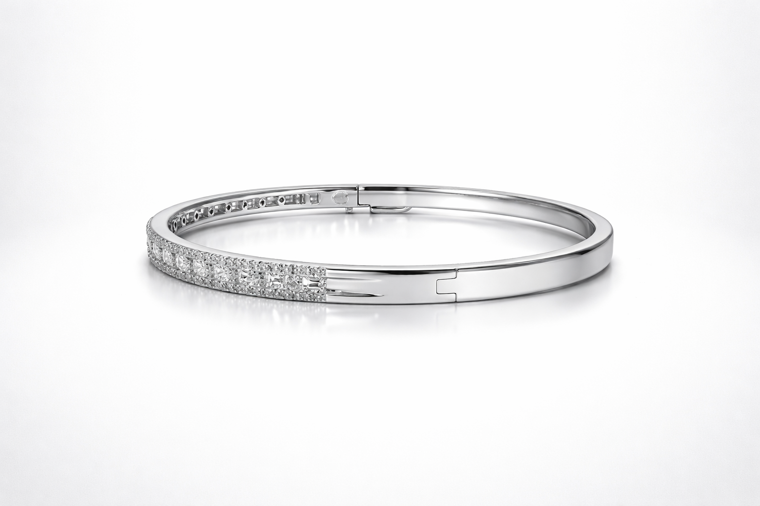 “Elena” Diamond Baguette Bangle
