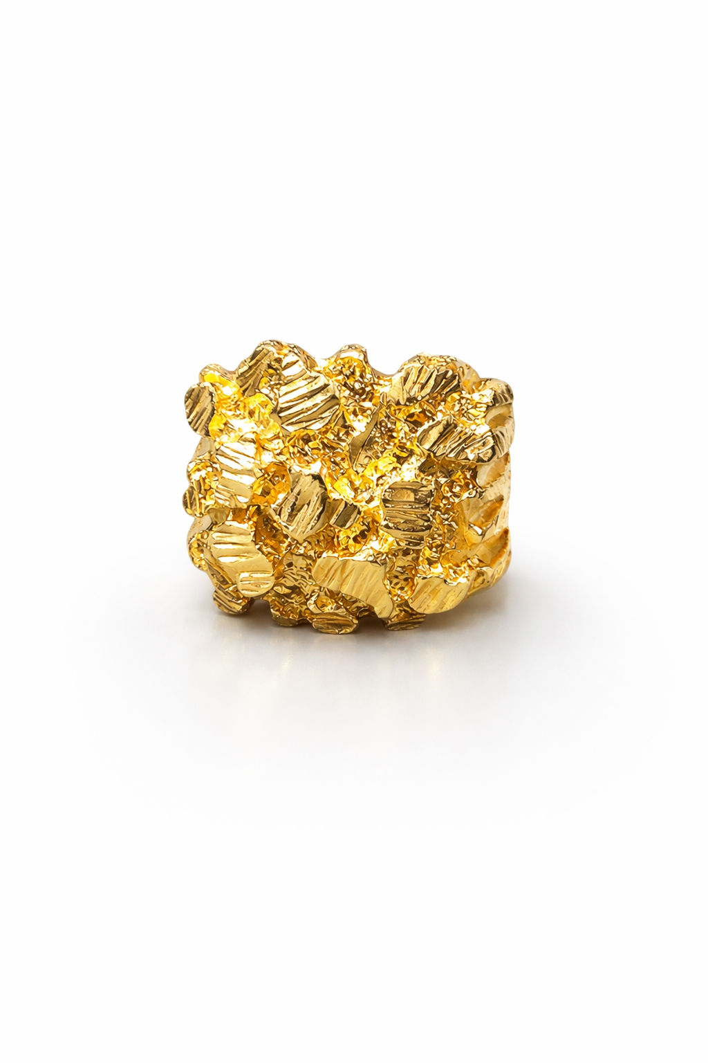 Piet Piet 18K Gold Nugget Ring – Luxury Hand-Carved Statement Ring