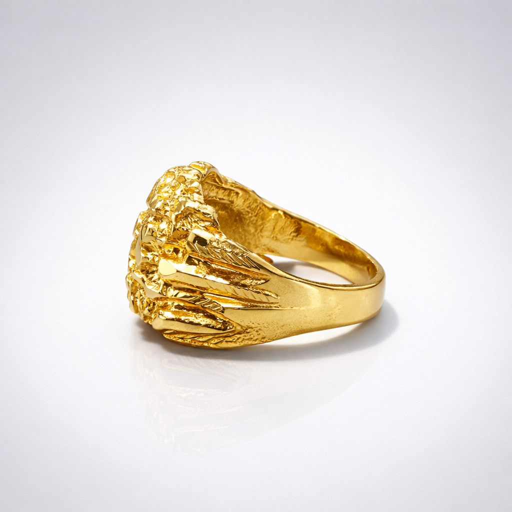 Piet Piet 18K Gold Nugget Ring – Luxury Hand-Carved Statement Ring