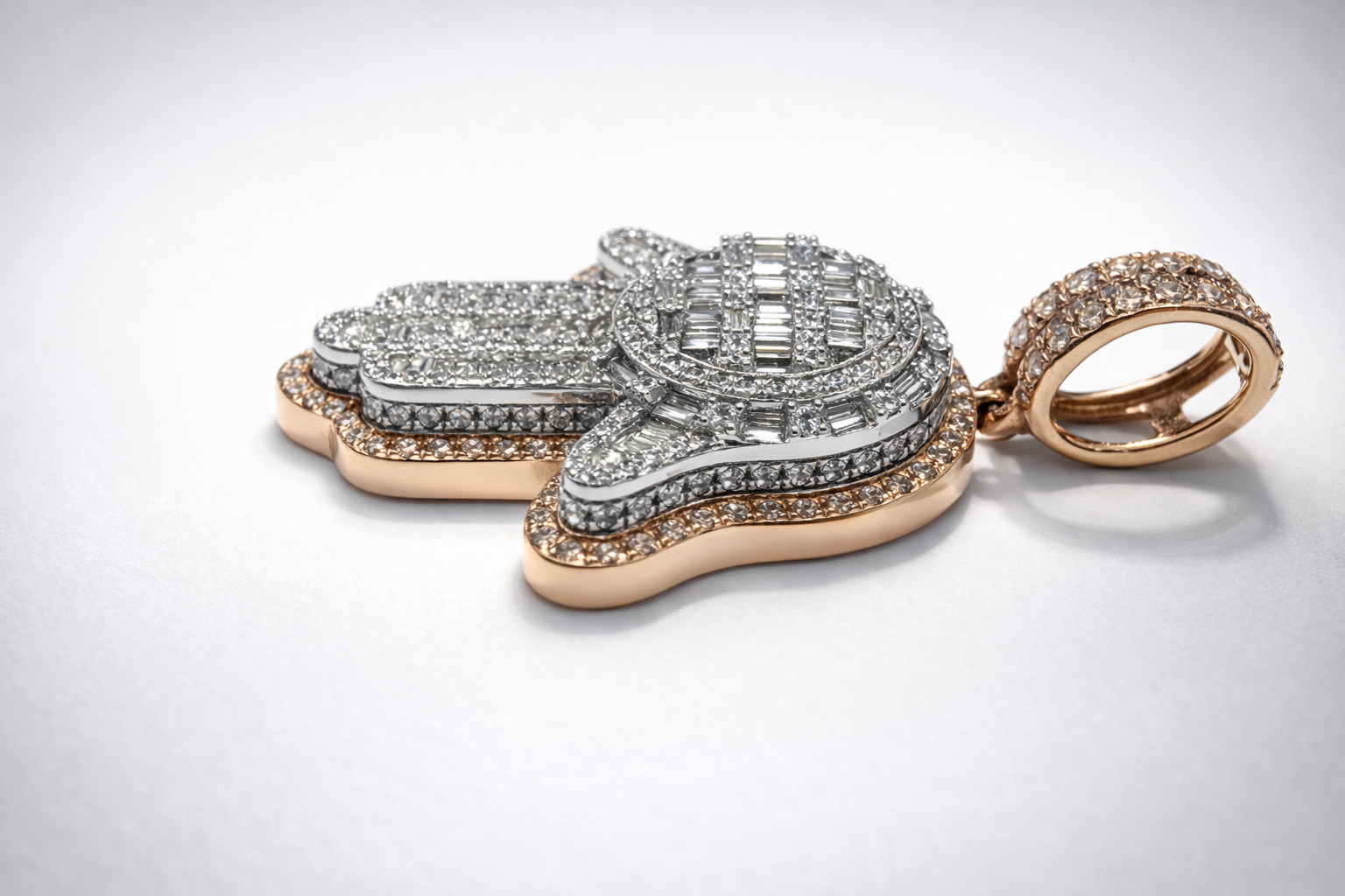 Diamond Hamsa Pendant