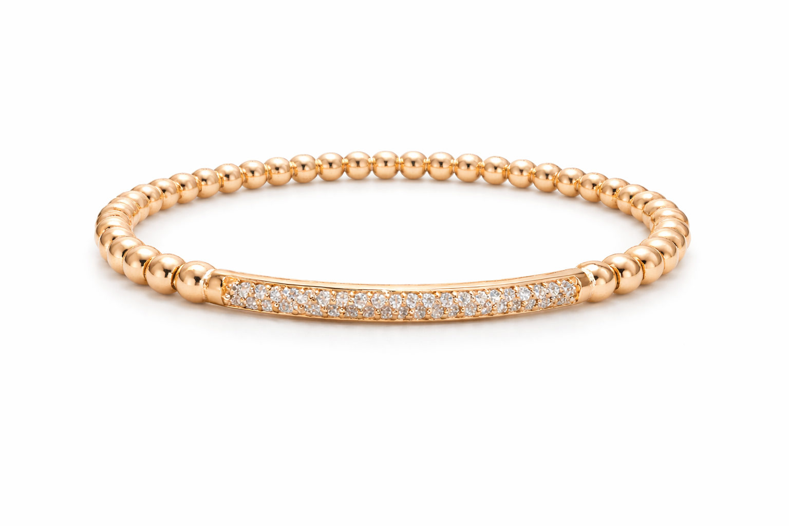 Diamond Bar Stretch Bracelet 1.10 CT | 18K Gold