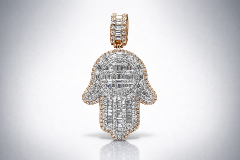 Diamond Hamsa Pendant