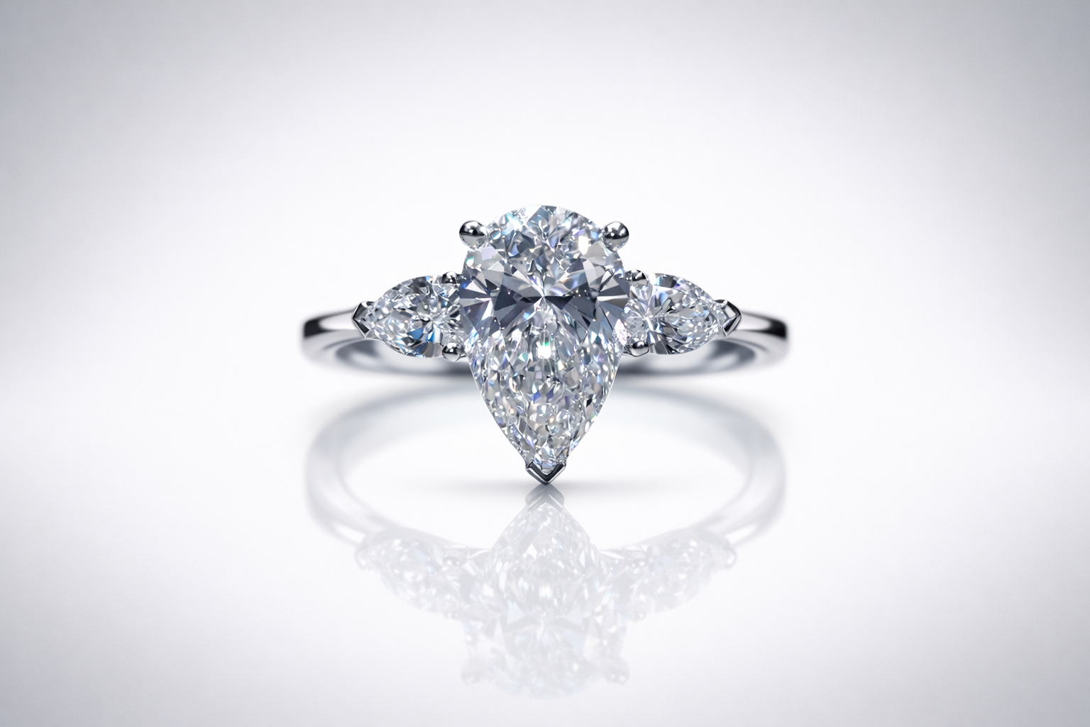 Eliana Lab-Grown Diamond Ring - 3.79 CTW Pear Engagement Ring in 18KT Gold (IGI Certified)