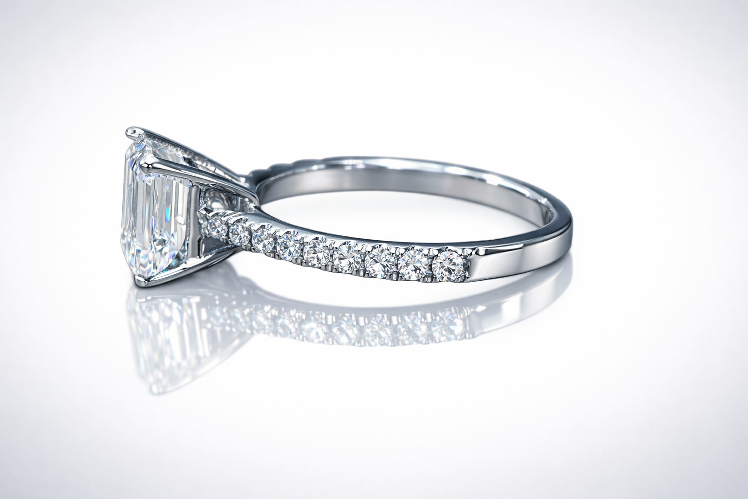 Elara 2.09ct Emerald-Cut Lab-Grown Diamond Ring (IGI Certified)